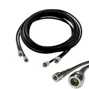КОМПЛЕКТ коаксіальний кабель Alientech DUO ll, DUO lll 20 м RG-8 + м'який перехід на 50 см ( QMA male &mdash; Ntype female) HRBV-001163 фото