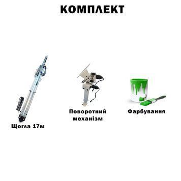 Комплект телескопическая мачта (17 метров) для Alientech, Avenger, РЭБ + Поворотный механизм с покраской BV-002079-2 фото
