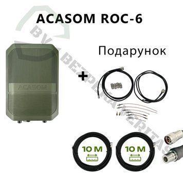 Комплект виносная антенна ACASOM ROC-6 + Кабель RG-8 10м N-TYPE - QMA BV-002072 фото
