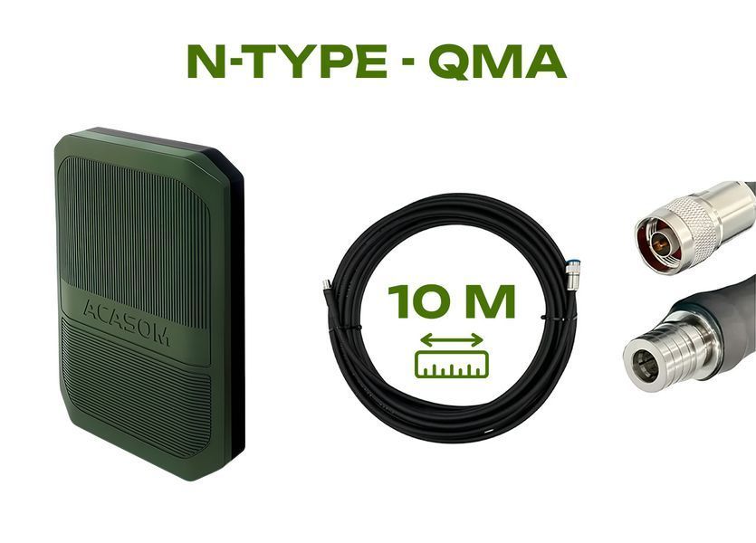 Комплект виносна антена ACASOM ROC-6 + Кабель RG-8 10м N-TYPE - QMA BV-002072 фото