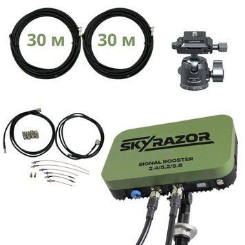 Комплект антена - підсилювач сигналу Skyrazor &laquo;Varta&raquo; 2.4G/5.2G/5.8G + пігтейли + кабель 30 метрів + кронштейн BV-001953 фото