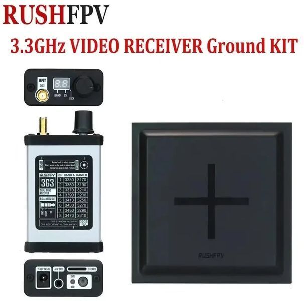 Відеоприймач RushFPV VRX 3.3GHz + Патч Антена 15dBi для FPV With DVR Version BV-001940 фото